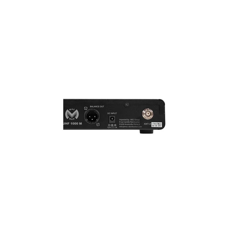 Mac Mah Professional wireless microphone system, dynamic cardioid interchangeable capsule, True Diversity receiver, infrared pai