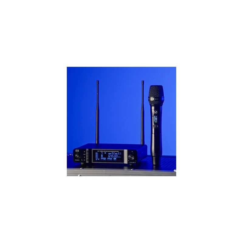 Mac Mah Professional wireless microphone system, dynamic cardioid interchangeable capsule, True Diversity receiver, infrared pai