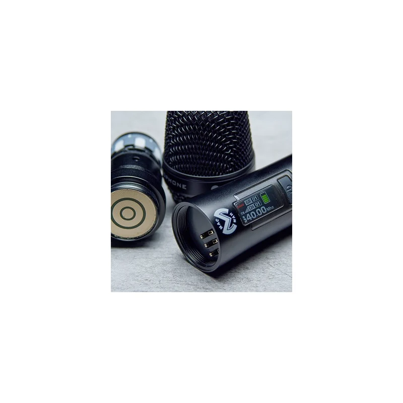 Mac Mah Professional wireless microphone system, dynamic cardioid interchangeable capsule, True Diversity receiver, infrared pai