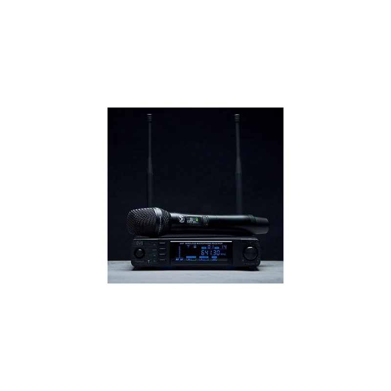 Mac Mah Professional wireless microphone system, dynamic cardioid interchangeable capsule, True Diversity receiver, infrared pai
