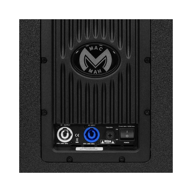 Mac Mah 600 W RMS active subwoofer, 12" driver, built-in DSP, Class-D amplifier