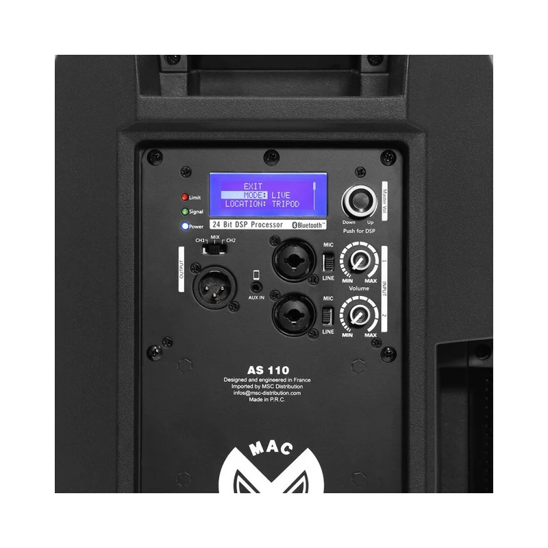 Mac Mah 400 W 2 ways active bi-amp loudspeaker, digital amplifier and DSP, 10" woofer