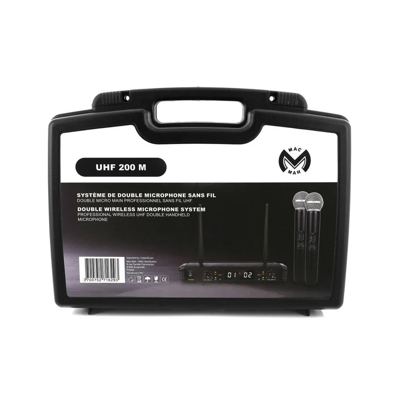 Mac Mah Complete wireless microphone, 2 handheld transmitters and 1 receiver, transmission frequencies 660 - 690 MHz
