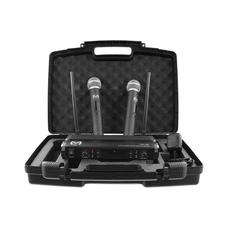 Mac Mah Complete wireless microphone, 2 handheld transmitters and 1 receiver, transmission frequencies 660 - 690 MHz