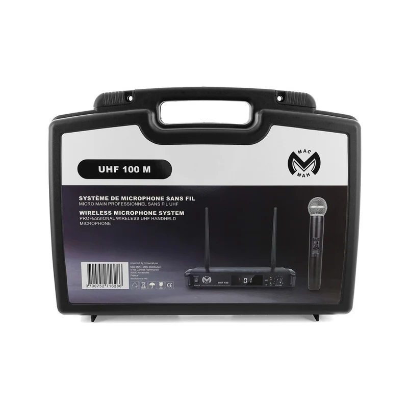 Mac Mah Complete wireless microphone, 1 handheld transmitter and 1 receiver, transmission frequencies 660 - 690 MHz