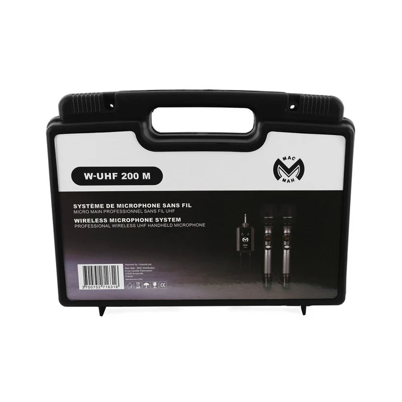 Mac Mah Professional double handheld wireless transmitter / 2 CH receiver, 660 - 690 MHz