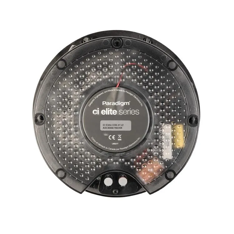 Paradigm CI Elite E80-R V2 | Haut-parleur 8" encastré - Plafonnier - SHOCK-MOUNT - Noir - Surface blanche prête à peindre - Unité