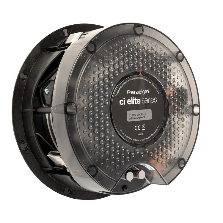 Paradigm CI Elite E80-R V2 | Haut-parleur 8" encastré - Plafonnier - SHOCK-MOUNT - Noir - Surface blanche prête à peindre - Unité