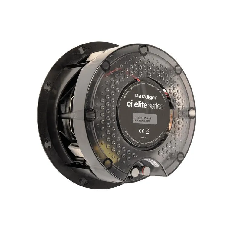 Paradigm CI Elite E65-R V2 | Haut-parleur 6-1/2" encastré - Plafonnier - SHOCK-MOUNT - Noir - Surface blanche prête à peindre - Unité
