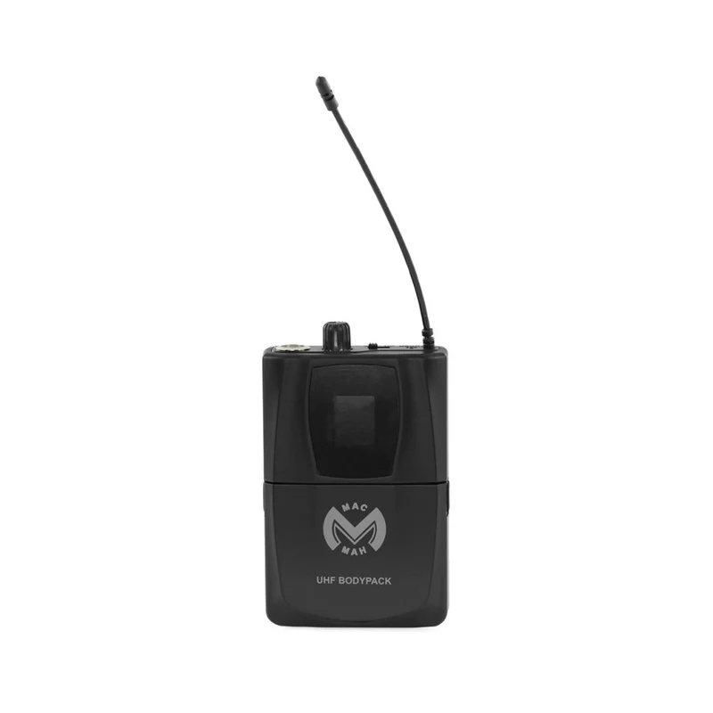 Mac Mah Wireless system consisting of a headworn microphone and a bodypack transmitter, transmission frequencies 660 - 690 MHz