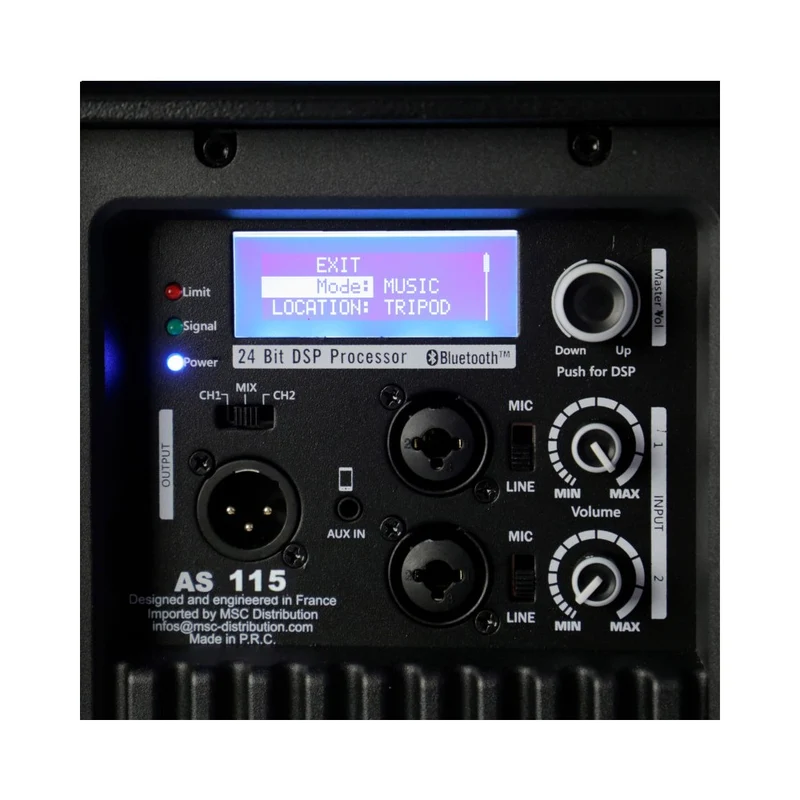 Mac Mah 400 W (LF) + 100 W (HF) 2 ways active bi-amp loudspeaker, digital amplifier and DSP, 15" woofer