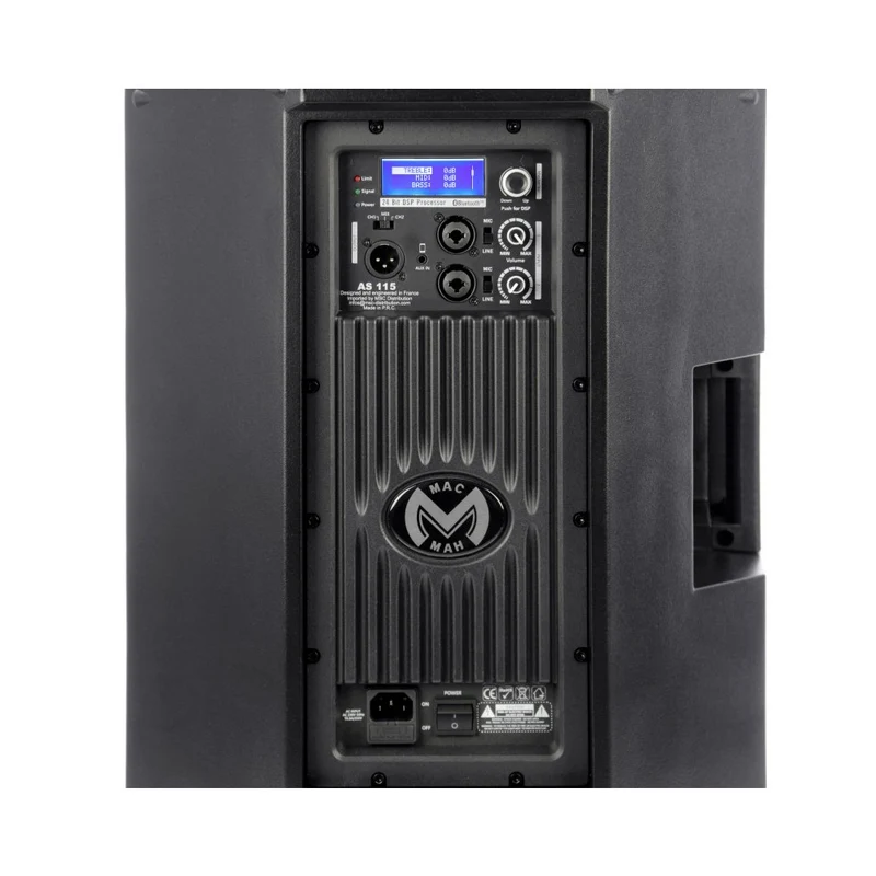 Mac Mah 400 W (LF) + 100 W (HF) 2 ways active bi-amp loudspeaker, digital amplifier and DSP, 15" woofer