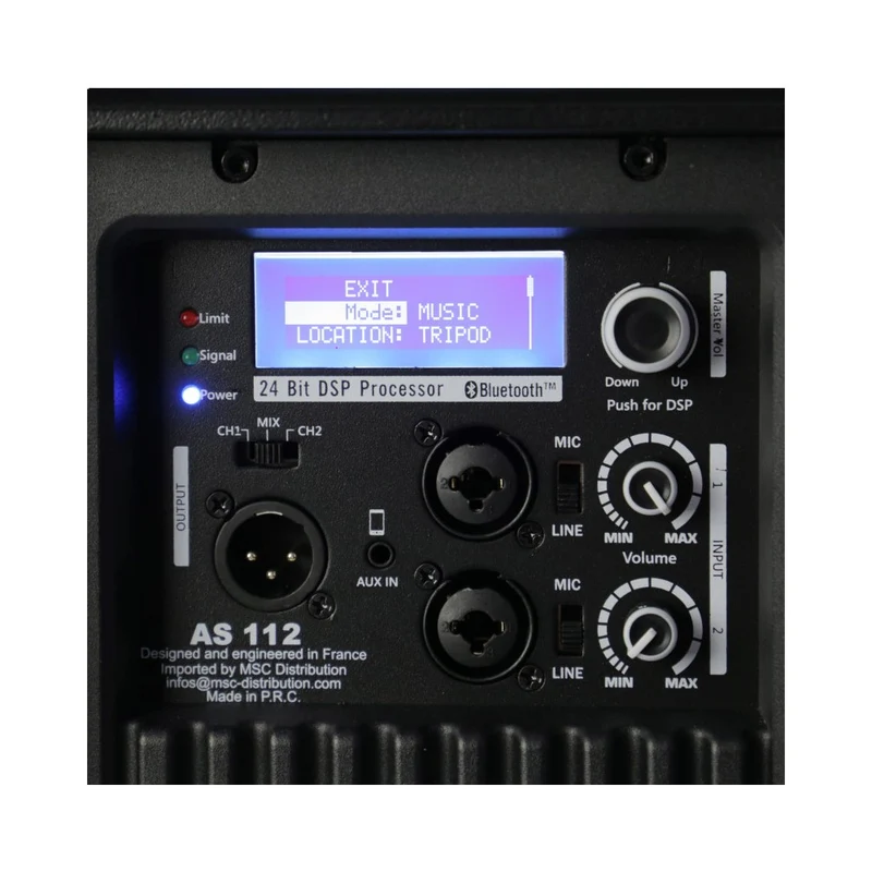 Mac Mah 400 W (LF) + 100 W (HF) 2 ways active bi-amp loudspeaker, digital amplifier and DSP, 12" woofer
