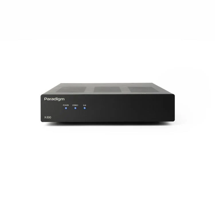 Paradigm X-500 | Amplificateur stéréo - 2 canaux ou monocanal ponté - Jusqu’à 500 watts de puissance - Mince - Noir