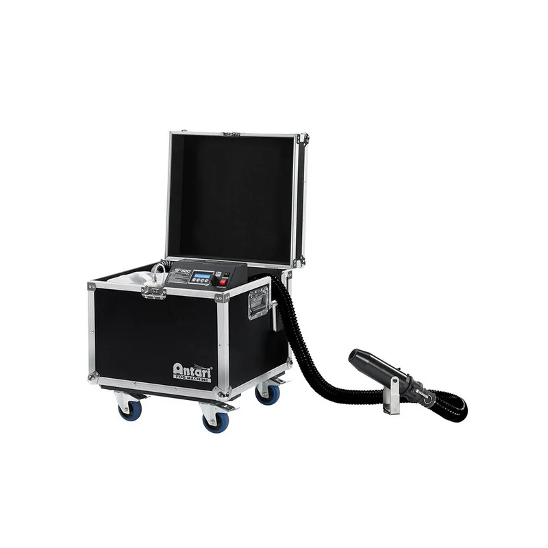 Antari 890 W high output snow machine with 10 m hose, 3-pin and 5-pin DMX, flight case on castors