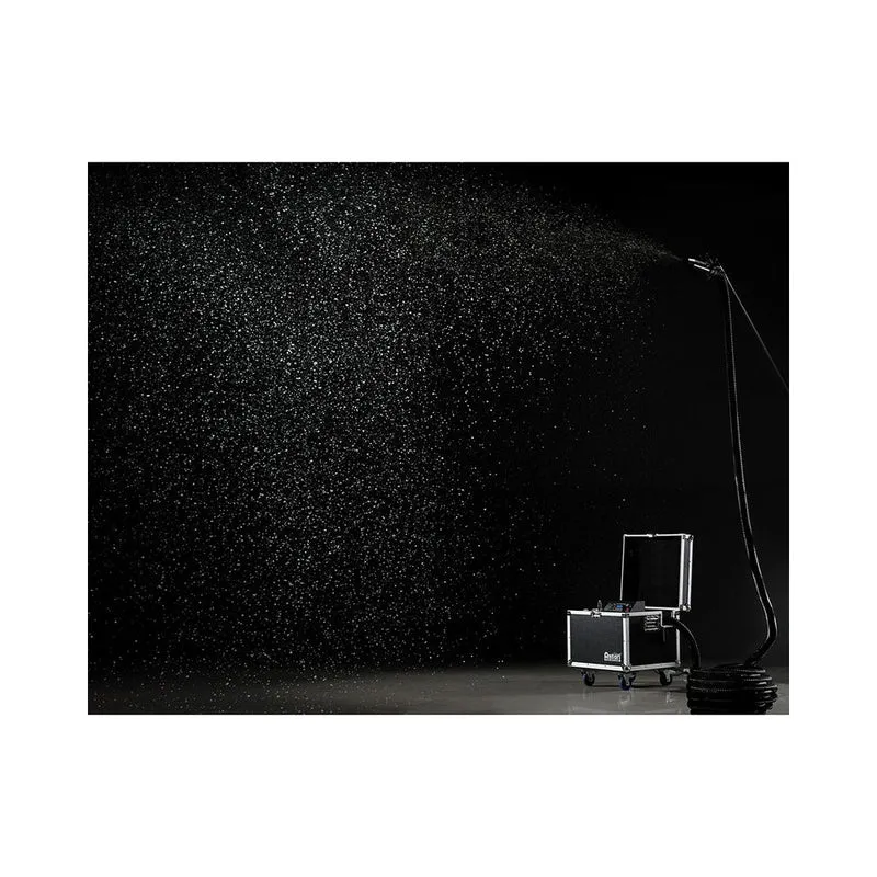 Antari 890 W high output snow machine with 10 m hose, 3-pin and 5-pin DMX, flight case on castors