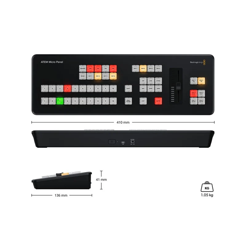 Blackmagic Design Hardware control panel for physical switching while using ATEM Software Control, high end backlit buttons, low