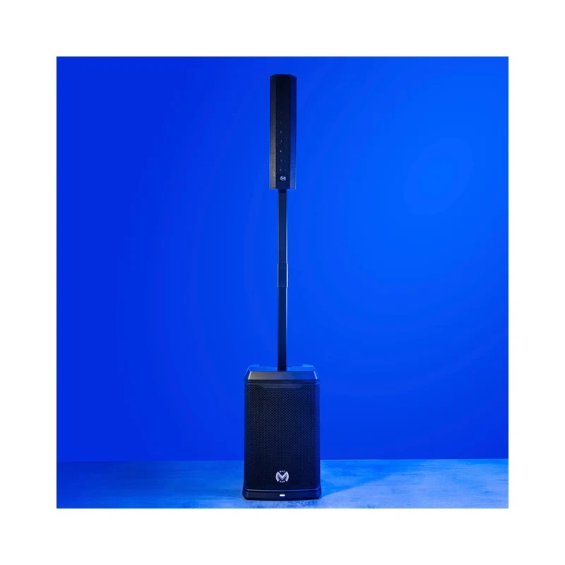 Mac Mah 1000 W floorstanding PA system with DSP, 12" subwoofer + 4 × 4" + 1 × 1" satellite, Bluetooth 5.2 TWS, 4-input mixer