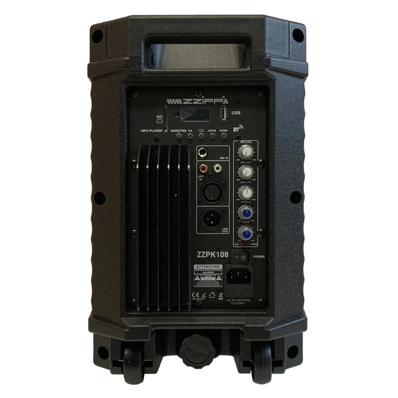 ZZIPP ZZPK108 CASSA AMPLIFICATA DA 8" CON LETTORE MP3 e BLUETOOTH