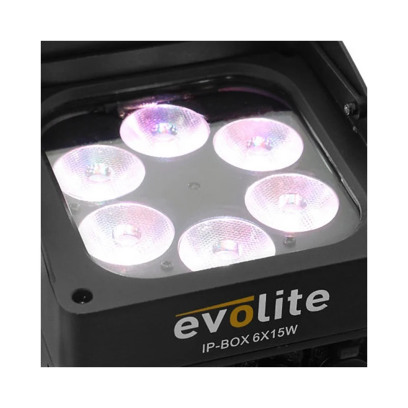 Evolite 6 x 15 W waterproof LED projector battery powered with wireless DMX connection