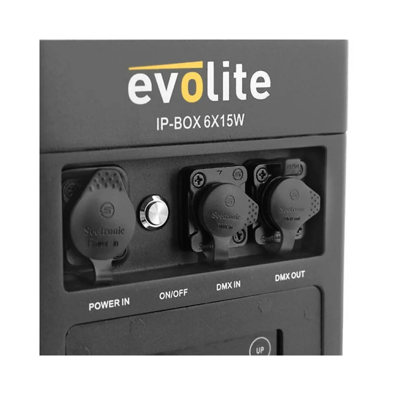 Evolite 6 x 15 W waterproof LED projector battery powered with wireless DMX connection