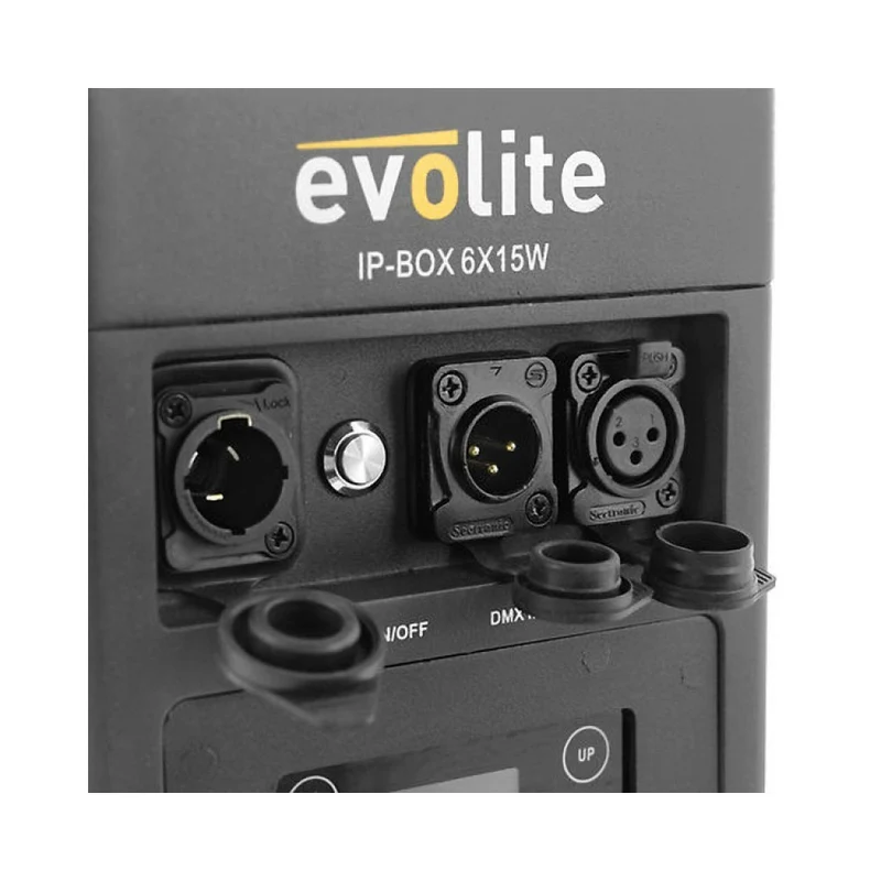 Evolite 6 x 15 W waterproof LED projector battery powered with wireless DMX connection