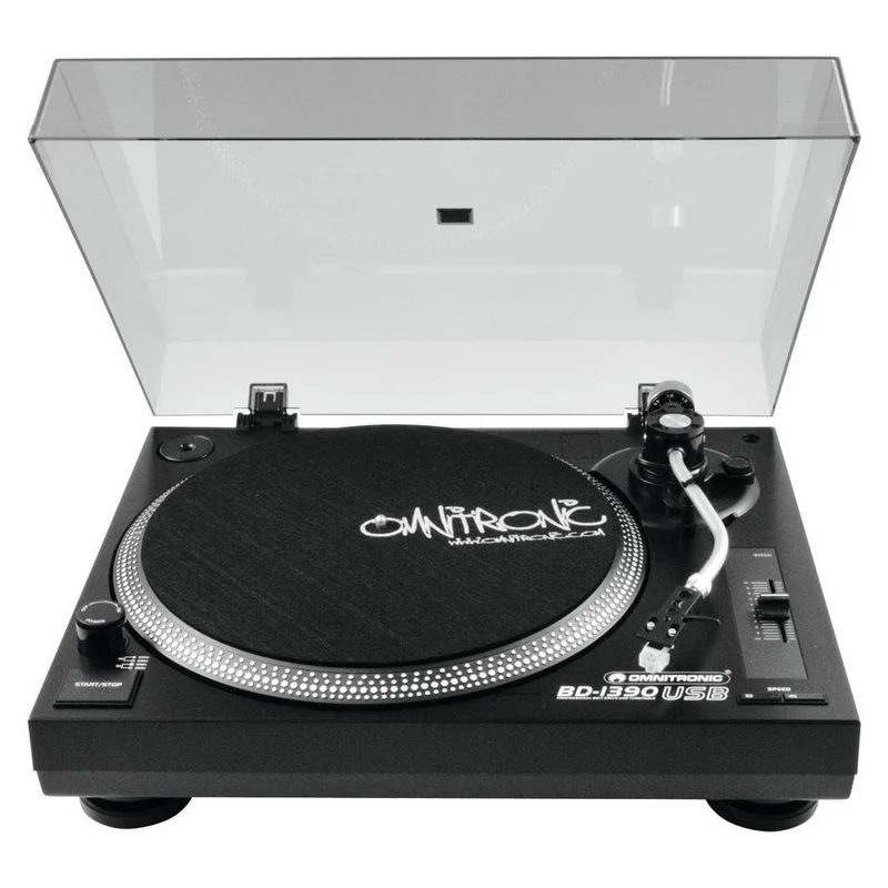 OMNITRONIC BD-1390 USB Giradischi da dj a trasmissione a cinghia
