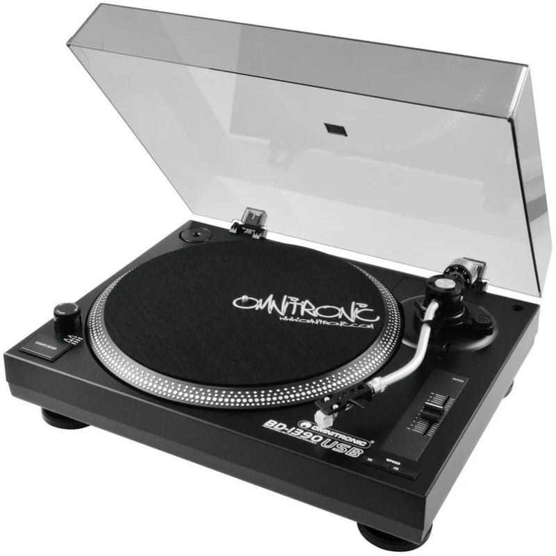OMNITRONIC BD-1390 USB Giradischi da dj a trasmissione a cinghia