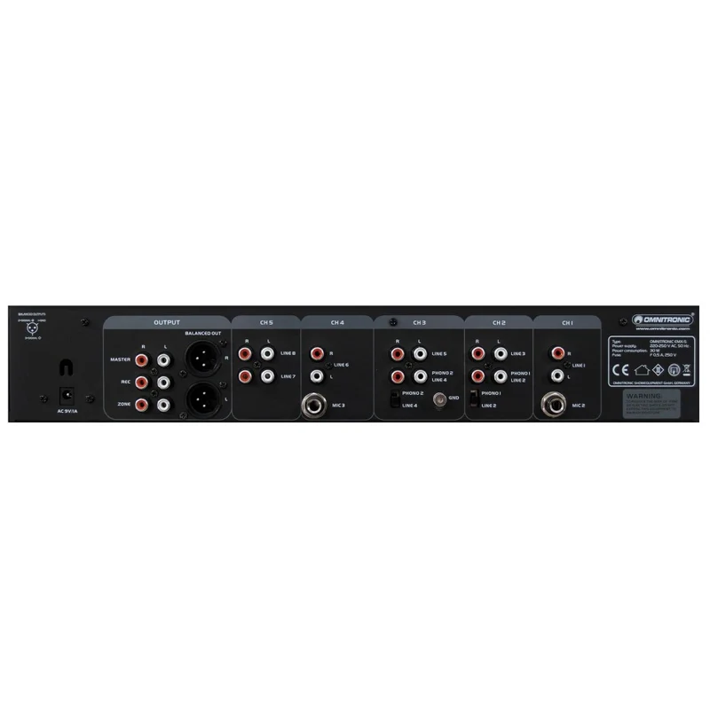 OMNITRONIC EMX-5 Mixer DJ a 5 Canali