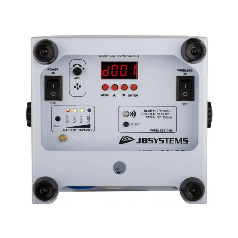 JB SYSTEMS Battery LED projector RGBWA 60W + WDMX + Rain Cover