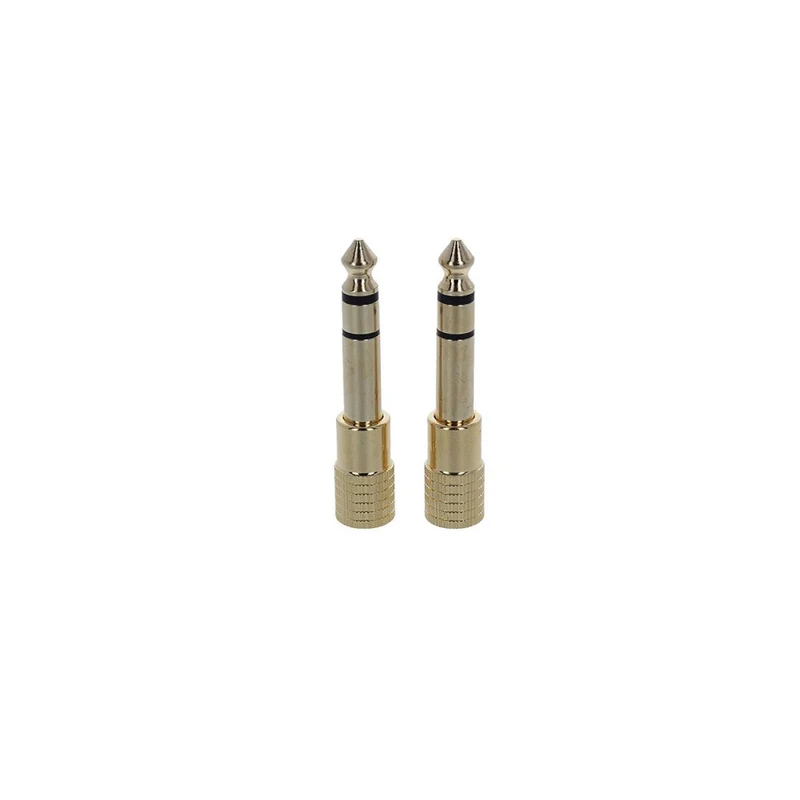 Enova Hifi Gold plated metal headphone adapter from 6.35 mm stereo to 3.5 mm screw stereo - pack of 2