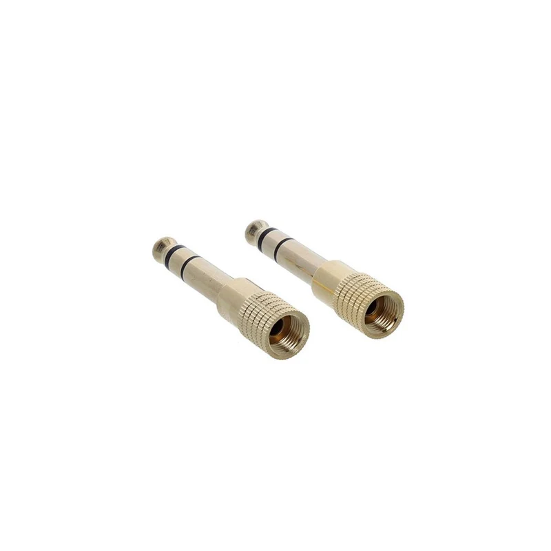 Enova Hifi Gold plated metal headphone adapter from 6.35 mm stereo to 3.5 mm screw stereo - pack of 2