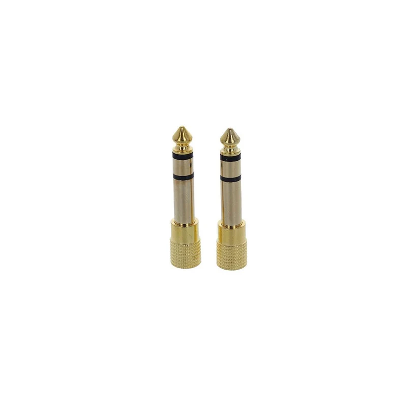 Enova Hifi Gold plated metal headphone adapter from 6.35 mm stereo to 3.5 mm stereo - pack of 2