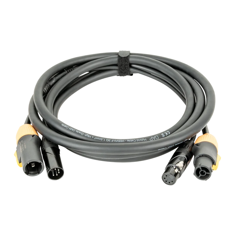DAP FP23 Hybrid Cable - Power Pro True & 5-pin XLR - DMX / Power 6 m 6 m - nero
