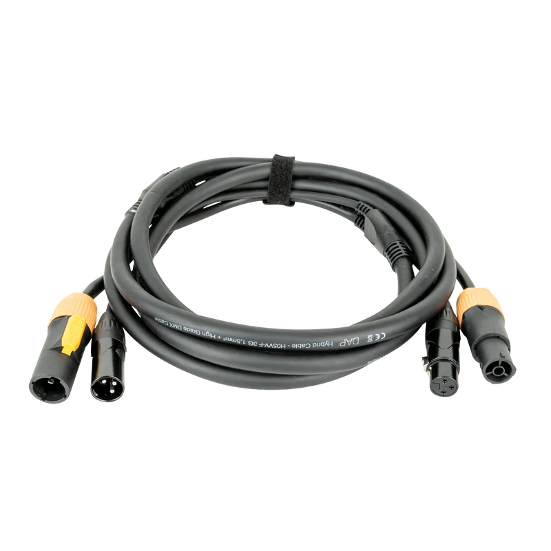 DAP FP22 Hybrid Cable - Power Pro True & 3-pin XLR - DMX / Power 1.5 m 1,5 m - nero