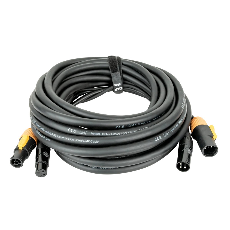 DAP FP22 Hybrid Cable - Power Pro True & 3-pin XLR - DMX / Power 10 m 10 m - colore nero
