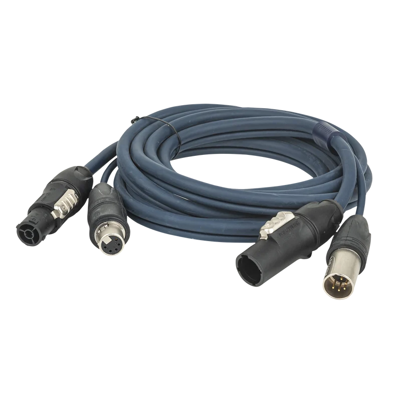 DAP FP-16 Hybrid Cable - powerCON TRUE1 & 5-pin XLR IP - DMX / Power 3 m 3 m - blu