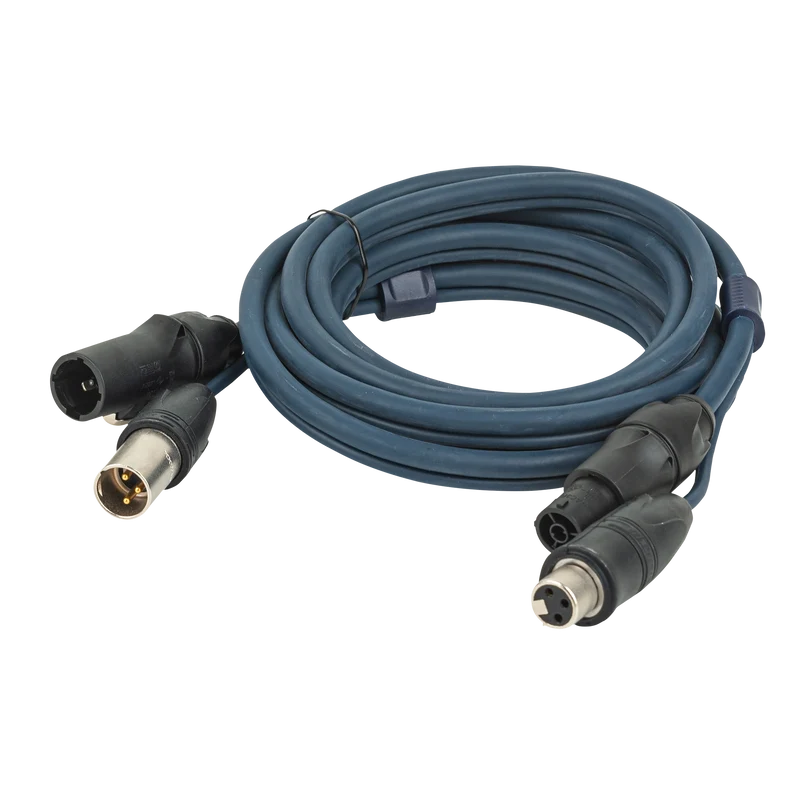 DAP FP-15 Hybrid Cable - powerCON TRUE1 & 3-pin XLR IP - DMX / Power 15 m 15 m - blu