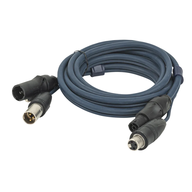 DAP FP-15 Hybrid Cable - powerCON TRUE1 & 3-pin XLR IP - DMX / Power 10 m 10 m - blu