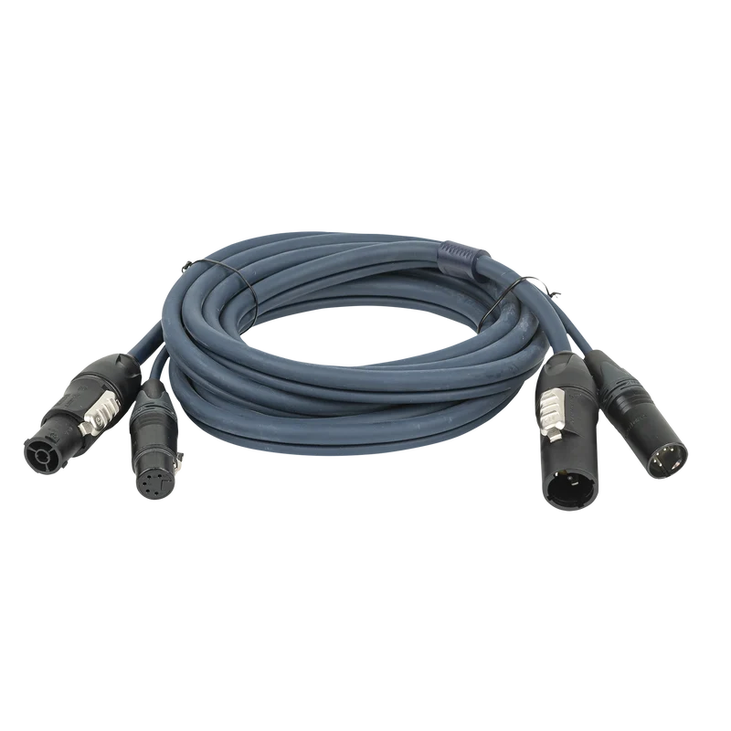 DAP FP-14 Hybrid Cable - powerCON TRUE1 & 5-pin XLR - DMX / Power 3 m 3 m - blu