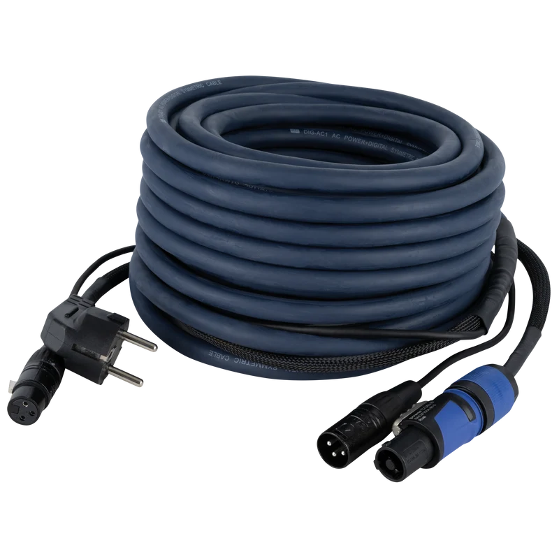 DAP FP10 - Schuko/XLR F - powerCON/XLR M - Audio / Power 15 m 15 m - blu