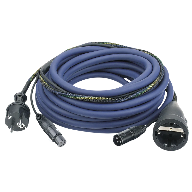 DAP FP09 - Schuko/XLR F - Schuko/XLR M - Audio / Power 20 m, Blue 20 m - blu