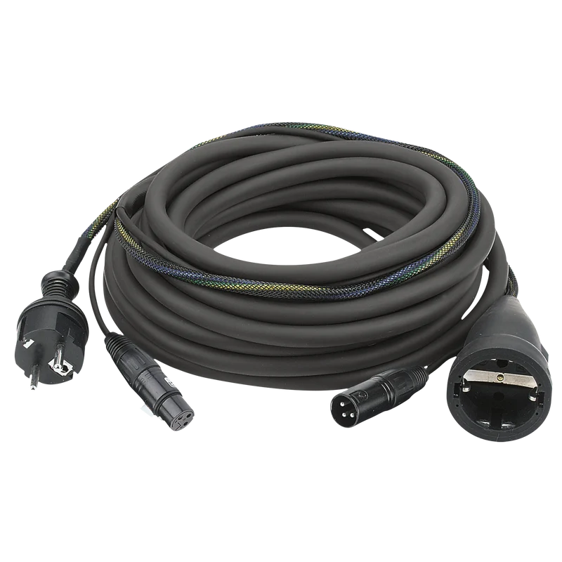 DAP FP09 - Schuko/XLR F - Schuko/XLR M - Audio / Power 15 m, Black 15 m - nero