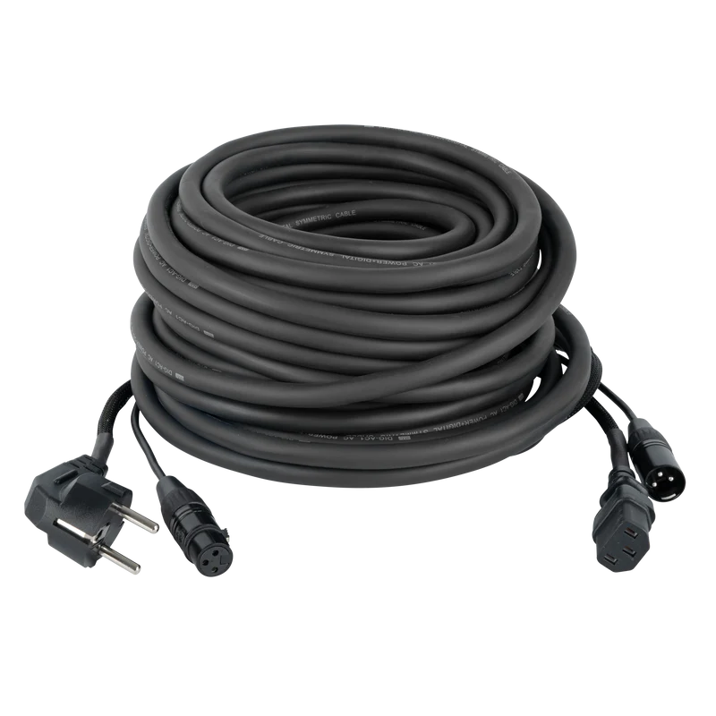 DAP FP08 - Schuko/XLR F - IEC/XLR M - Audio / Power 20 m, Black 20 m - nero
