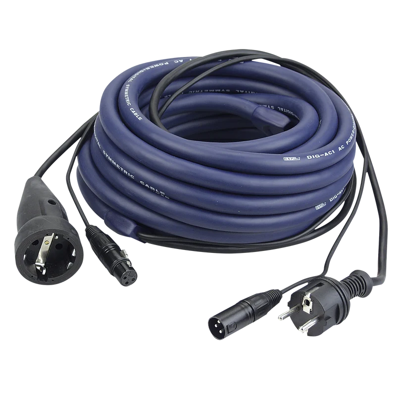 DAP FP05 - Schuko/XLR M - Schuko/XLR F - DMX / Power 3 m 3 m - blu