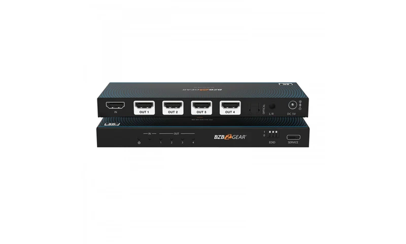 Bzbgear BG-8K-DA14A-G2 Splitter 1/4 hdmi 8k60/4k120auto downscale+audio de-embed
