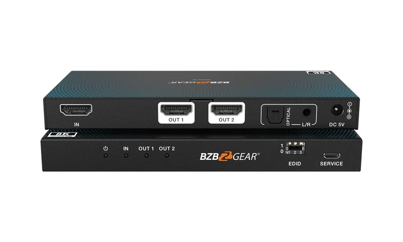 Bzbgear BG-8K-DA12A 1x2 8k hdmi splitter scaler hdr