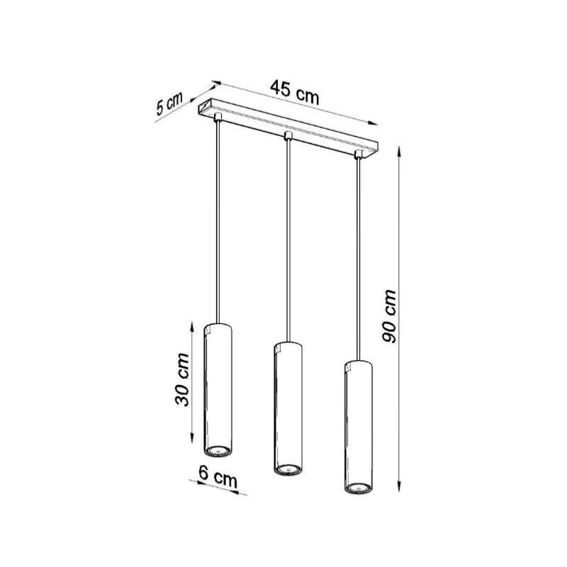 Suspension 3 Lampes Noir pour Ampoules GU10