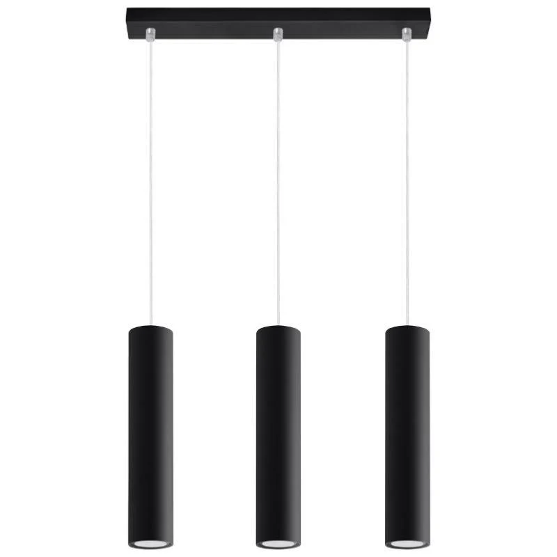 Suspension 3 Lampes Noir pour Ampoules GU10