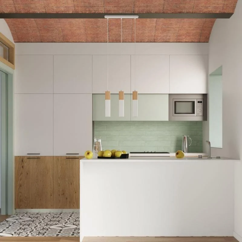 Suspension 3 Lampes Bois Blanc pour Ampoules GU10